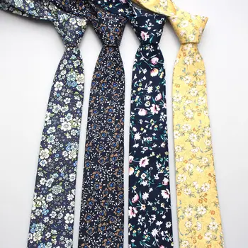  Модерен мъжки и женски ежедневни памук вратовръзка с фин индивидуален дизайн и цветен печат на 6,5 см