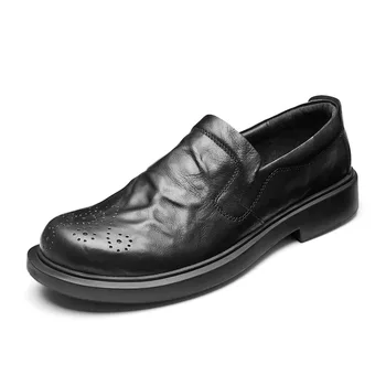  Мокасини от телешка кожа Мъжки модел Дизайнерски обувки Мъжки Обувки Пролет Бизнес и Ежедневни Мъжки обувки от Висококачествени Мъжки обувки от естествена кожа
