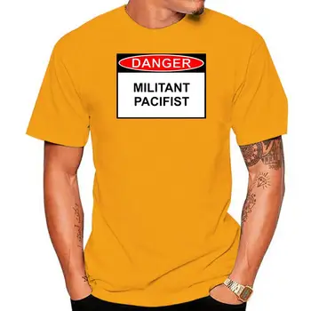  Мъжка тениска с къс ръкав опасност от войнстващия пацифиста тениска o-образно деколте жени тениска