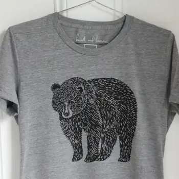  Мъжки t-shirt Organic Bear Tri Blend Men ' s Grey Slow Fashion Papa