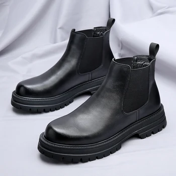  Мъжки обувки Chukka от водоустойчива кожа, ежедневни оксфордские обувки дантела, ежедневни обувки за мъже