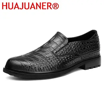  Мъжки обувки с Крокодиловым модел, Лоферы от лачена кожа С Отрязани, Мъжки Ежедневни обувки В Британския стил и Мъжка Мода Оксфорд обувки Големи Размери 49