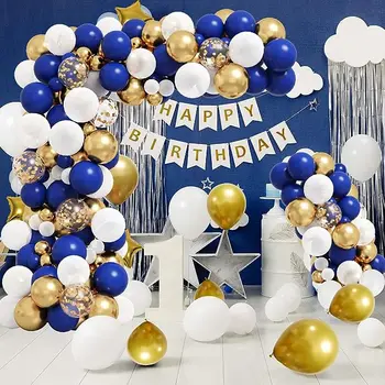  Набор от гирлянди от балони серия Blue с утолщением от естествен латекс, за абитуриентски, детски душ, партита по случай рожден Ден, Годишнина от сватба