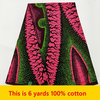  Нова висококачествена тъкан Анкара Африка Истински Восъчни разпечатки Памучен плат, Восък Рапър Батик Оригинала Africain За шиене Материал 6 ярда
