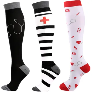  Нови компресия чорапи, подходящи за бягане, за мъже и жени, за лечение на отоци, диабет, разширени вени, компрессионных чорапи за бягане на открито