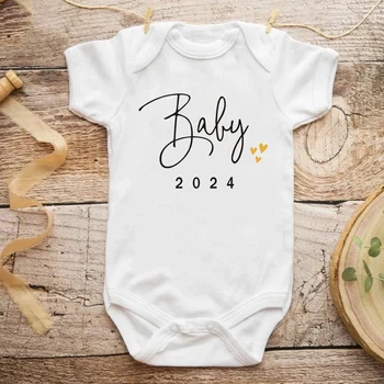  Обявяване на Baby 2024, Боди за новородено, ританки за момчета и момичета, показване на бременността, Гащеризон Ropa, Дрехи за завръщането си у дома