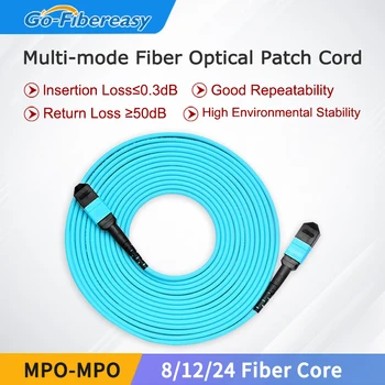  Оптичен кабел 40GbE/100Gb MPO/MTP до MPO, 12 влакна, тип B 40GBASE-SR4, OM3 Многорежимен, 1 M, 2 M, 3 M, 5 M, На 10 ~ 50 М оптичен кабел