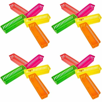  Органайзер за моливи в класната стая, кошница за моливи или кошница за моливи, различни цветове, произволни цветове (20 опаковки)