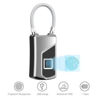  Отпечатък от пръст Bluetooth Парола за Заключване за багаж и Раница на Парола за Заключване на пръстови отпечатъци Окачен заключване на Вратата на салона