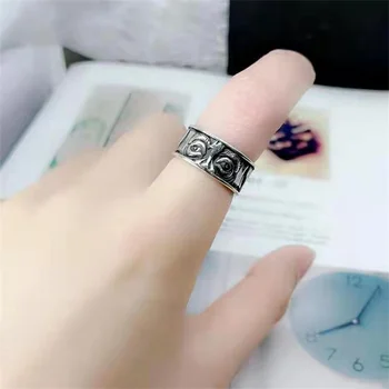  Очарователен пръстен с винтажной резба за очи за дама Аксесоари за показалеца си Модерен Пръстен на Принцеса Бижута от сребро 925 проба За жени, Подарък за Рожден Ден