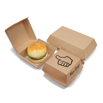  Подгонянный productBiodegradable Занаятите Fries Хамбургер Box Опаковка е Изработен По Поръчка на Печатни Опаковка Картон-Хартиена Кутия За Бургери
