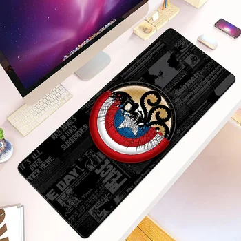  Подложка за мишка Marvels Captain America HD Печат на Компютърните Геймъри Определя Край Нескользящий Подложка За Мишка XXL90x40cm Клавиатура за Настолен КОМПЮТЪР Мат