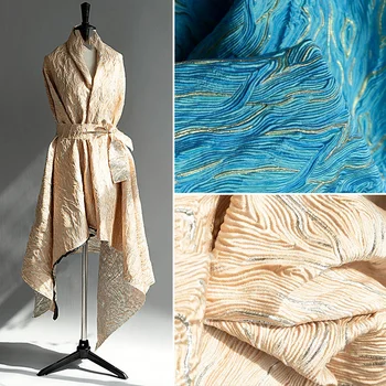  Позлатен триизмерна структура жаккардовой тъкан живопис с маслени бои рокля дизайнер на облекло DIY плат, ръчно изработени