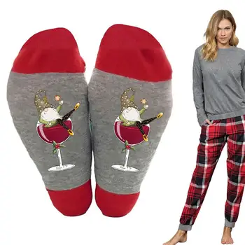  Празнични чорапи, дамски чорапи, Цветни чорапи, които създават коледно настроение Благодарение на впитыванию пот, Подарък за жена си, баба и дядо, съпруг