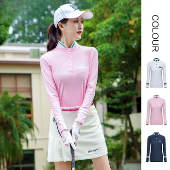  През пролетта на нов женски костюм за голф с дълъг ръкав 2024, тениска, спортен костюм-часова рецепция