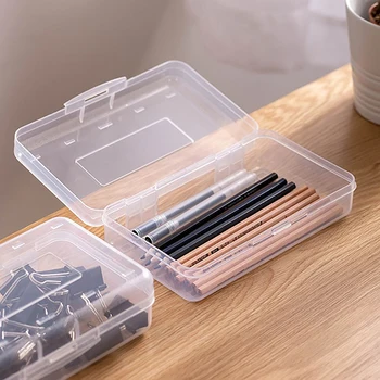  Прозрачен молив случай, твърд пластмасов молив случай, кутия за моливи, молив случай, за скици, Органайзер за канцеларски принадлежности, кутия за съхранение на канцеларски материали