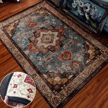  Ретро-бохемски килим в хола, изтъркан персийски декор, декорация подложка за спални, холни маси, подложка за входната врата на кабинет