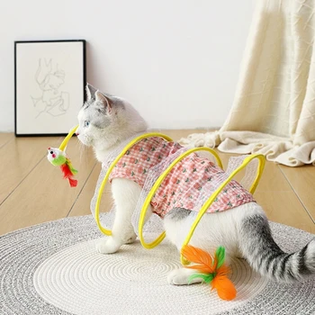  Сгъваема детска играчка-тунел за котки S-образна форма с шариковым перо от сизал Playtube Директен доставка
