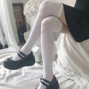  Секси Чорапогащи Над Коляното, Черни, Бели Дамски Чорапогащи Над Коляното, Японски Костюми JK, Топли Чорапогащи За момичета в стил Лолита