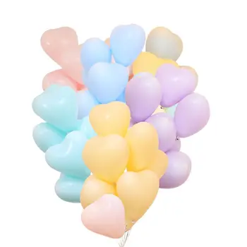  Смесени Цветни Балони във Формата На Сърце Бала 10 инча 100шт Сватба Латекс Рожден Ден Момичета