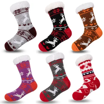  Стилни и удобни Зимни Изолирана Лепило Чорапи на Нежната Подметка За Домове За Възрастни, Подови Обувки и Чорапи от чужбина