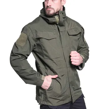  Тактически якета, мъжки износоустойчиви военни якета, дрехи от армията на САЩ, качулка, ловно облекло, камуфлаж, водоустойчив windbreakers за къмпинг