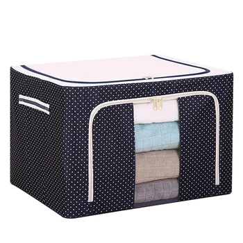  Текстилен Голям стоманена кутия за съхранение със стоманена рамка сгъваема чанта за прозрачни ципове за дрехи