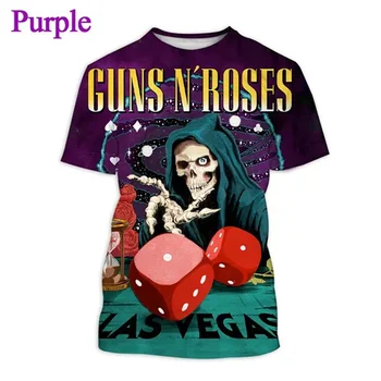  Тениска G ' N 'R, За Мъже, Модни Градинска Дрехи С 3D Принтом Guns N' Roses, Мъжки И Дамски Тениски, Ежедневни Негабаритная Рок-дрехи, Блузи С Кръгло деколте