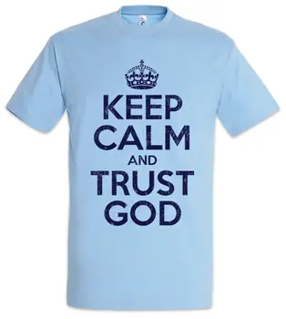  Тениска Keep Спокойно And Trust God Christianity Забавни Christ Jesus Религия