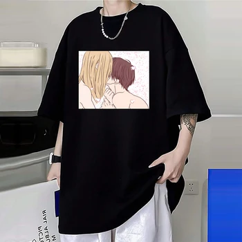  Тениска на My Love Story With Yamada-kun At Lv999, Модни Градинска облекло Тениска Унисекс с графичен принтом Аниме, Ежедневни Дамски тениска С кръгло деколте