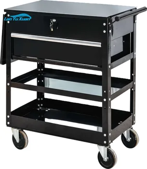  Трехслойная количка с 1 чекмедже, черна метална количка за инструменти, шкаф за инструменти, кутия за инструменти, метални желязо, просто евтини заключване, подвижна желязна ръка