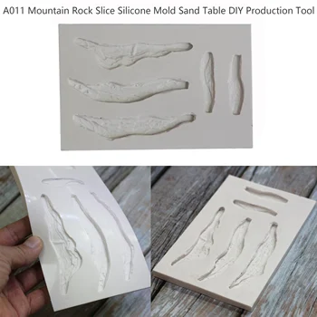  Умален модел A011 Парче планински камък Силиконова форма на Пясъчен Маса Инструмент за производство на DIY