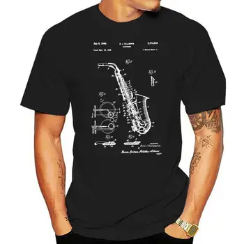  Фигура патент на саксофон 1949 г., тениска мъжка риза, модна тениска, лятна градинска мода, тениска с къс ръкав