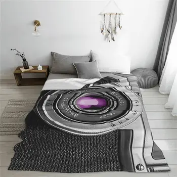  Фотоапарат с лилави лещи за смешно фотограф Подарочное одеало за легло, фланелевое одеяло, Фланелевое одеало, одеала за климатик