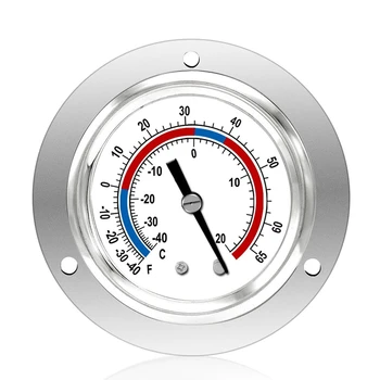  Хладилен Манометър Капилярна Дизайн с Термометър под налягане, От -40 До 65℉ /от -40 до 20 ℃, Монтиране На панели От неръждаема Стомана с 2-инчов Циферблат