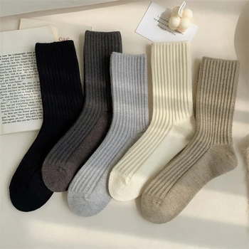  Чорапи За жените, Зимни Нови Прости Ежедневни чорапи в японски стил, Женски Меки Топли Модерни Къси Свободни Чорапи за момичета, дишащи
