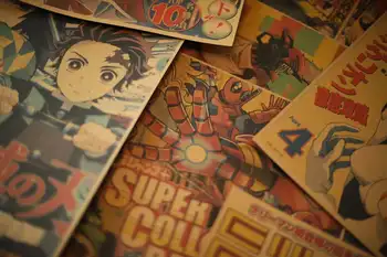 Японската филмова звезда Изакая Ретро Ресторант от крафт-хартия, корица аниме-списание, Стикери за стена, плакат